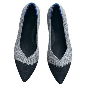 Rothy’s The Point Slip On Ballet Flats Cap Toe Black Gray 9 Gray Mist Washable